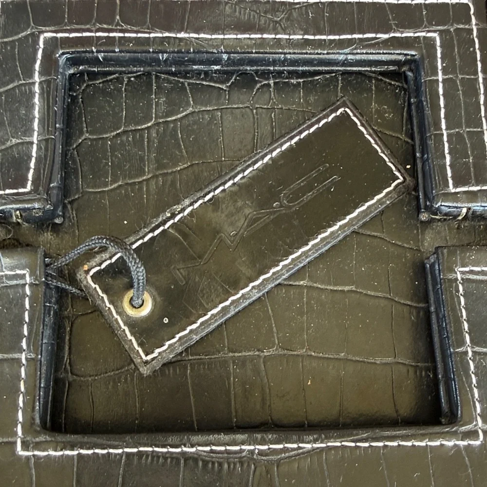 Vintage MAC Cosmetic Case/Carry All Crocodile Embossed